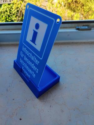 Schilderständer für Infoschalterschild // Sign stand for information desk sign