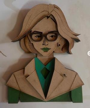 Portrait DXF – Woman with Glasses #4