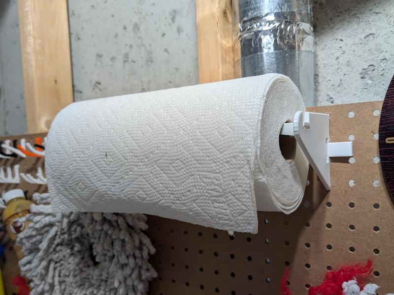 Quick-n-Easy Print-In-Place Pegboard Paper Towel Holder