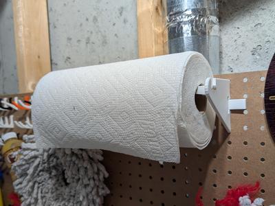 Quick-n-Easy Print-In-Place Pegboard Paper Towel Holder