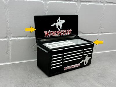 Lid for Winchester inspired gun desk toolbox pen