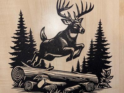 Wand décor stag