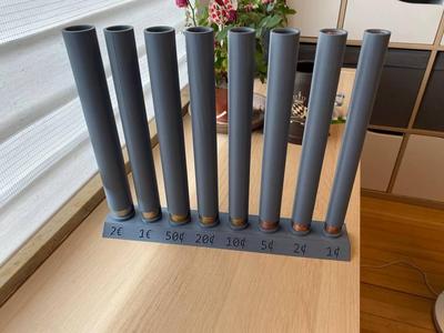 Simple Compact Coin Holder cylinders with Base