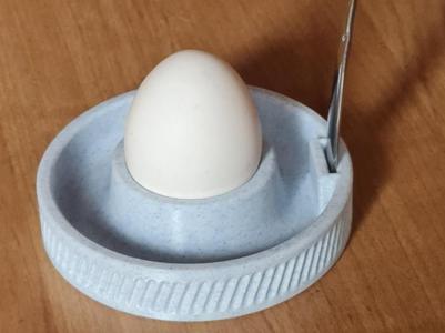 Egg cup with spoon rest, egg holder, 3 patterns