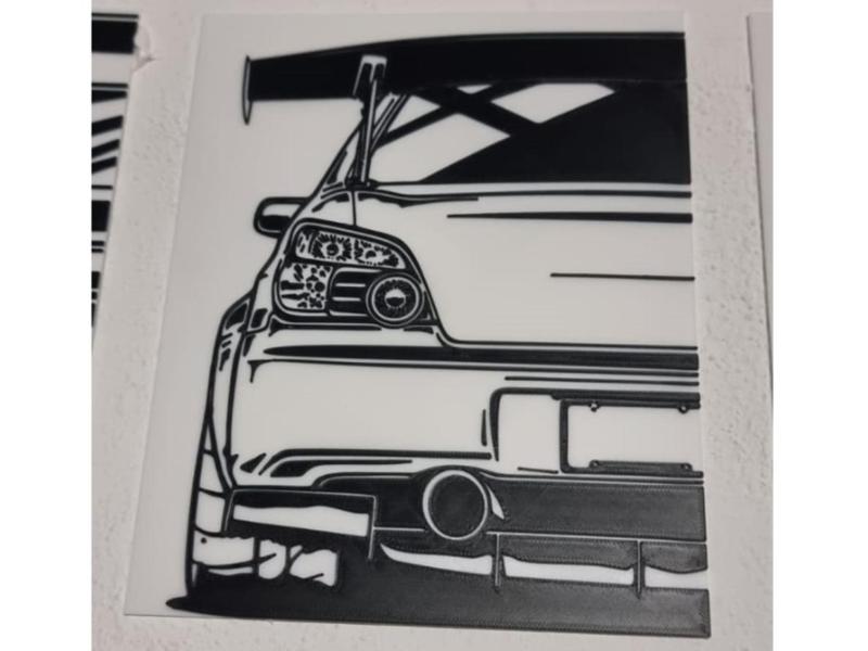 2D Wall art Subaru Impreza WRX STI