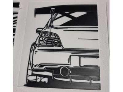 2D Wall art Subaru Impreza WRX STI