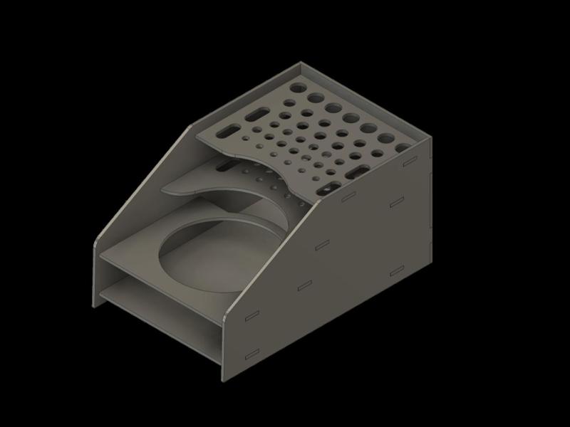 Brush organizer and airbrush cleaning pot