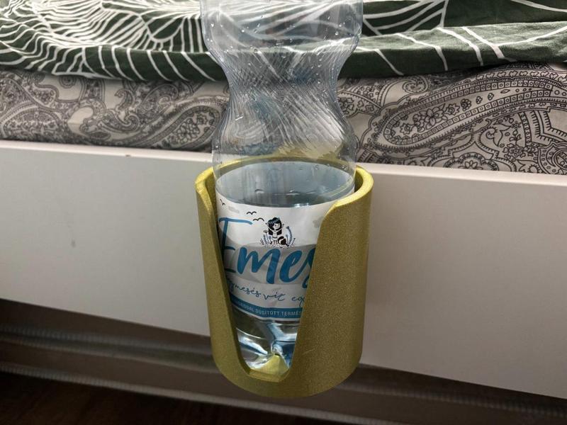 Water bottle holder for IKEA bed