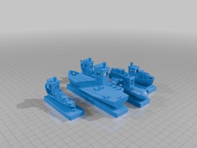 250 Scale Benchy Battleship Fleet with Magnet pockets