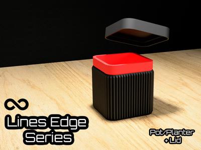 Line's Edge Color Pop Square Pot Planter