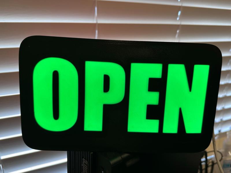Open Closed Sign Lightbox 2 sided or single sided 