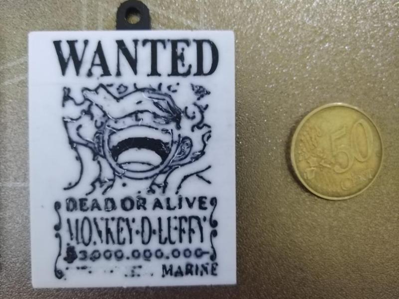 Portachiavi Taglia Wanted Luffy Gear 5