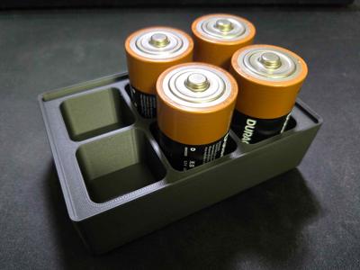 Gridfinity - Battery holder (D type)