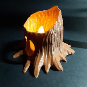 HOLLOW STUMP CONTAINER - PEN HOLDER - TEALIGHT HOLDER - PRINT-IN-PLACE - SUPPORT FREE