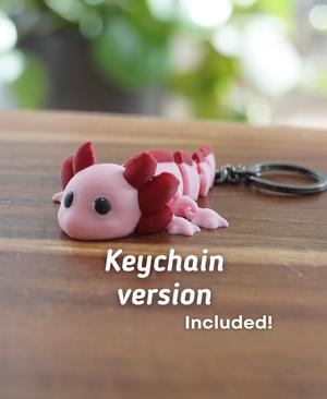 Articulating Axolotl - Articulating fidget Axolotl - Ludo 3D Printed Flexy Fidget Toy