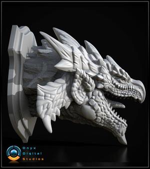 3D Printable Monster hunter wall trophy - Rathalos