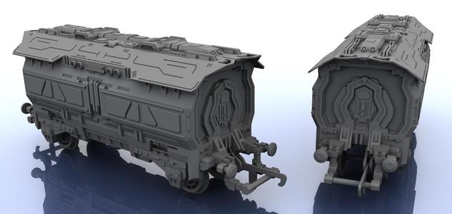 OO Scale Train - Futuristic Carriage v 1 - Short