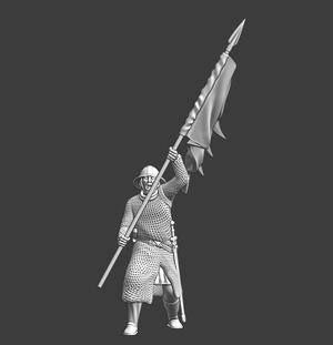 Medieval Sergeant with waving banner