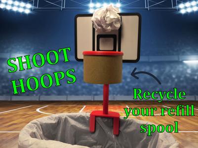 Trashcan Basketball Hoop - made with refill spool