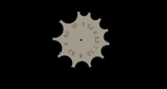 Template for radius R5 - R10, external and internal.   