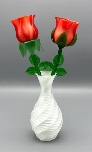 Spiral Vase Rose with Stem   