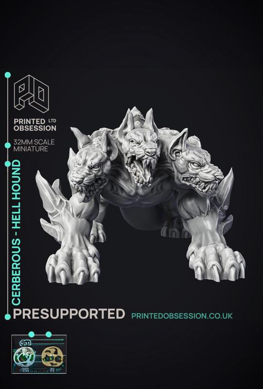 Cerberus - Hell Hound - PRESUPPROTED - 32mm Scale 