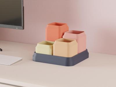 Office Organizer set. Minimalist Desktop Organiser