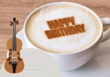HAPPY BIRTHDAY - coffee stencil