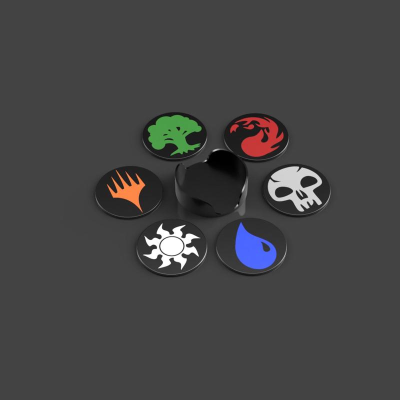 Full Set of WUBRG Mana MTG Magic Coasters