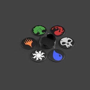 Full Set of WUBRG Mana MTG Magic Coasters