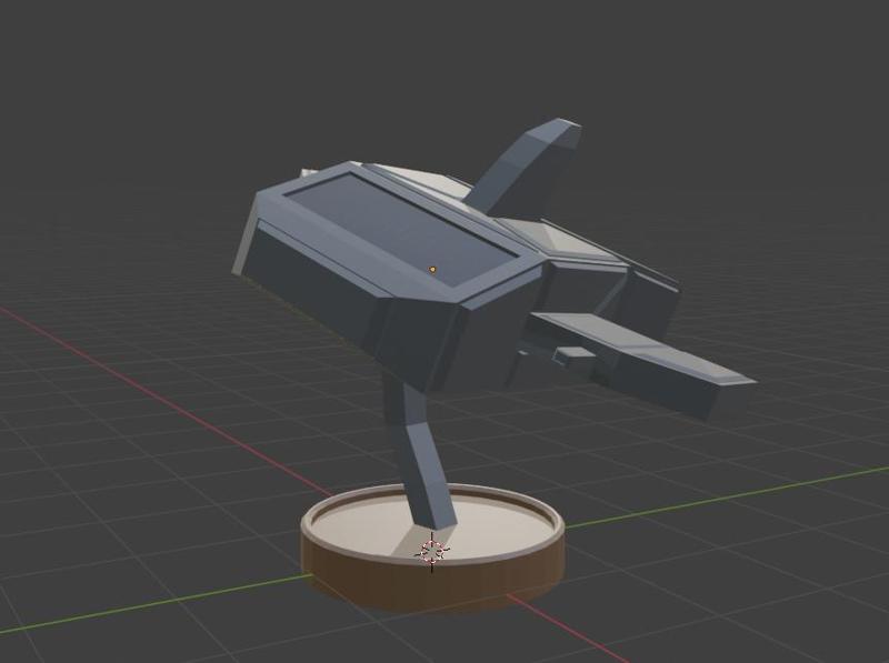 space ship with a stand