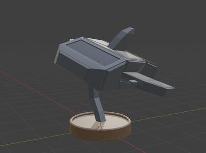 space ship with a stand