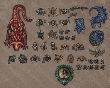 Monster Rampage Virtual Tabletop Token Set / VTT Tokens Collection