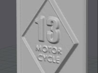 Diamond 13 Keychain Motorcycle