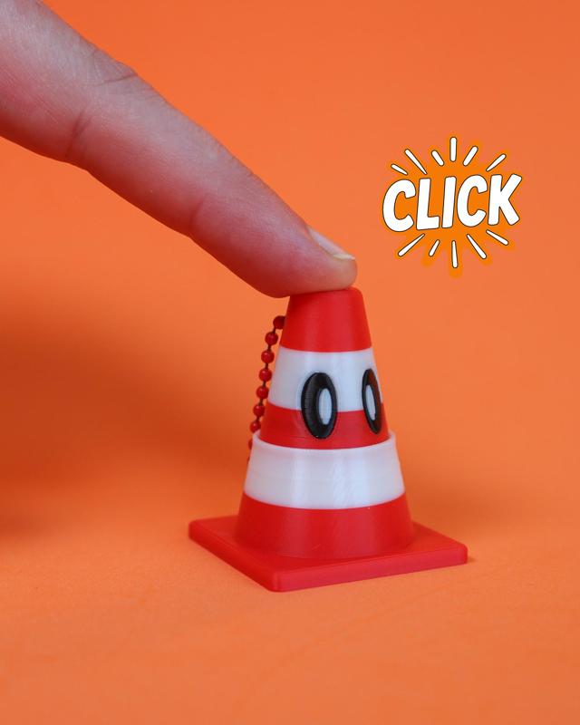 Traffic Cone Fidget Clicker - Keychain