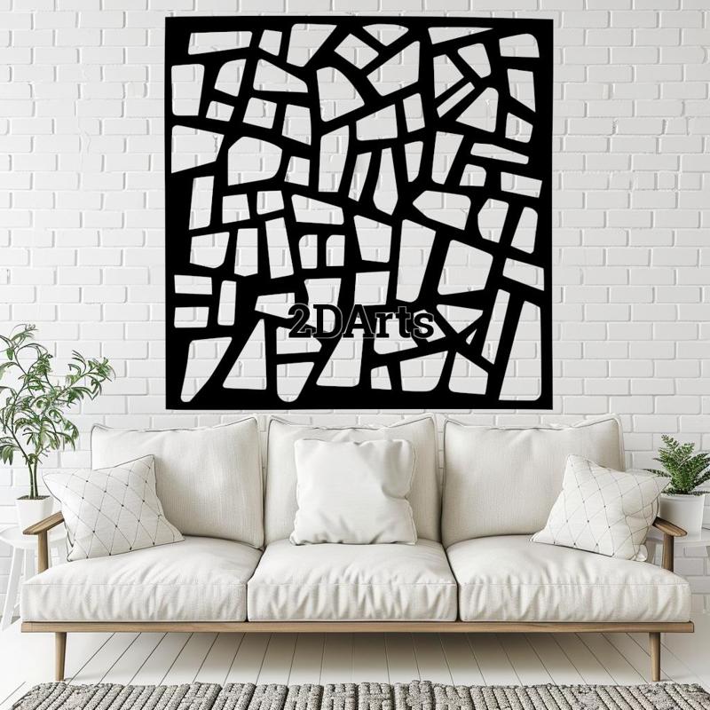 Abstract Wall Art 2D Wall Art/Window Art - Digital STL & SVG File for 3D Printing or Laser Cutting