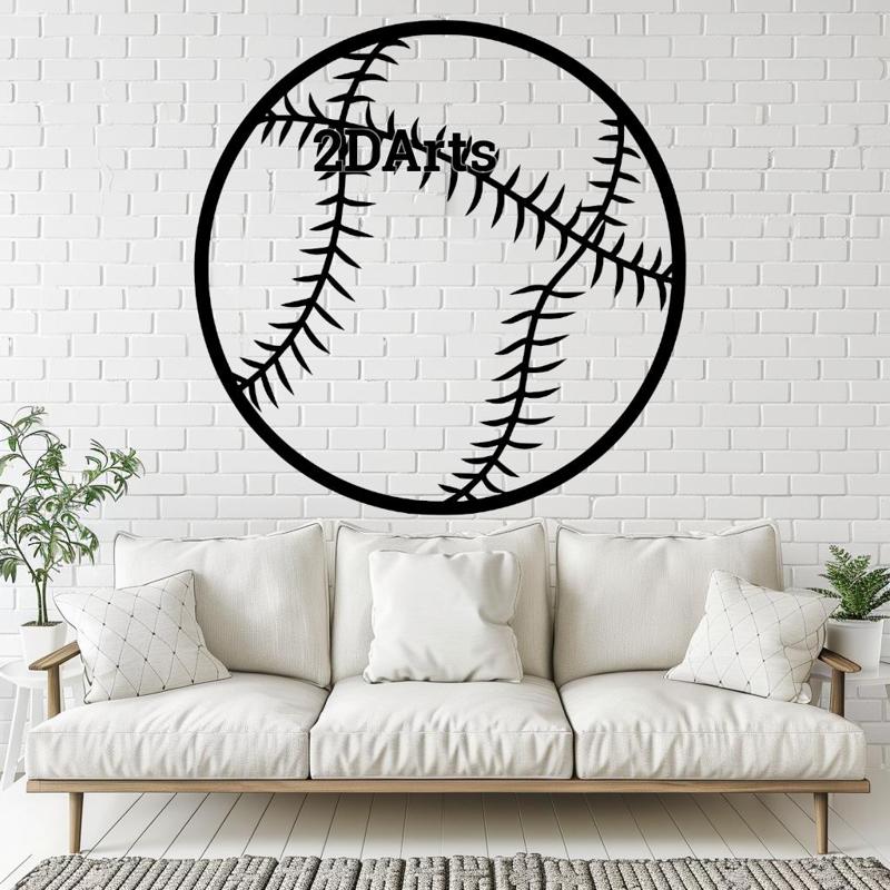 Baseball 2D Wall Art/Window Art - Digital STL & SVG Files for 3D Printing and Laser Cutting