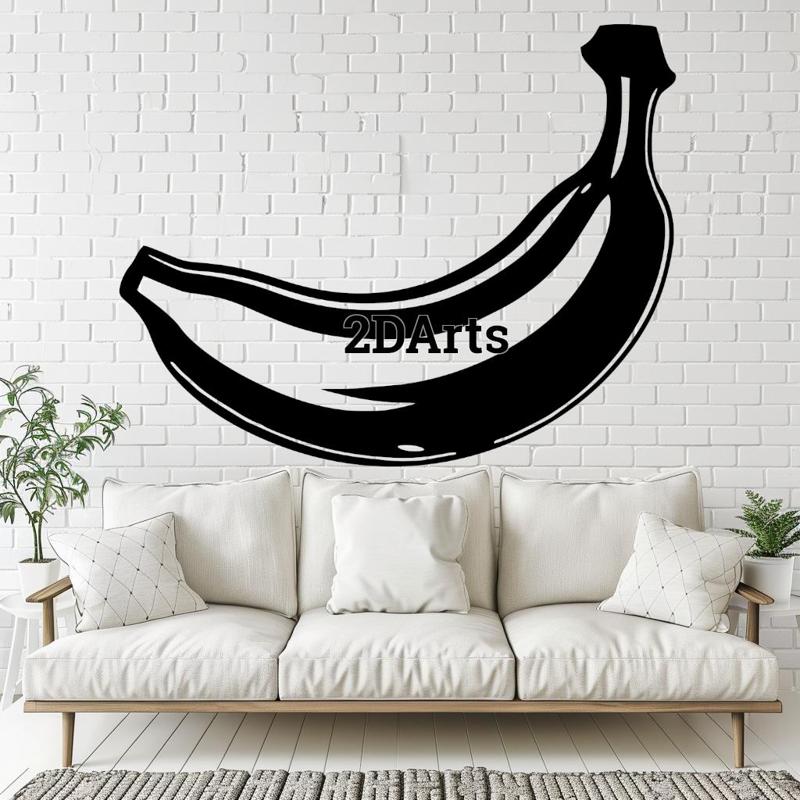 Banana 2D Wall Art/Window Art - Digital STL & SVG Files for 3D Printing and Laser Cutting