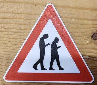 "Verkehrszeichen" Achtung Smombies! (Paar) / "Traffic sign" Beware! Smombies (couple)