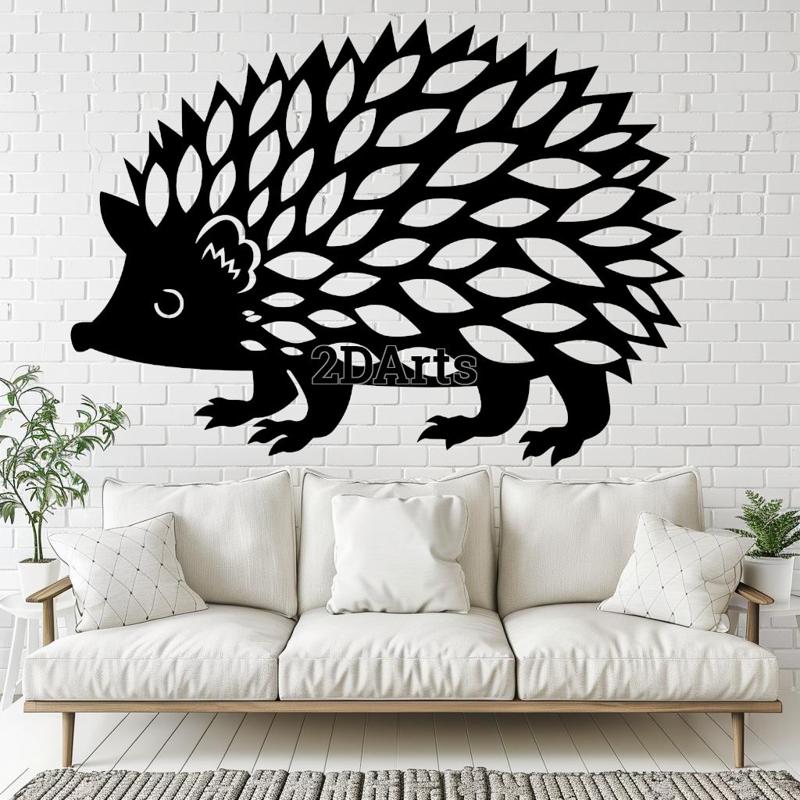 Hedgehog 2D Wall Art/Window Art - Digital STL & SVG Files for 3D Printing and Laser Cutting