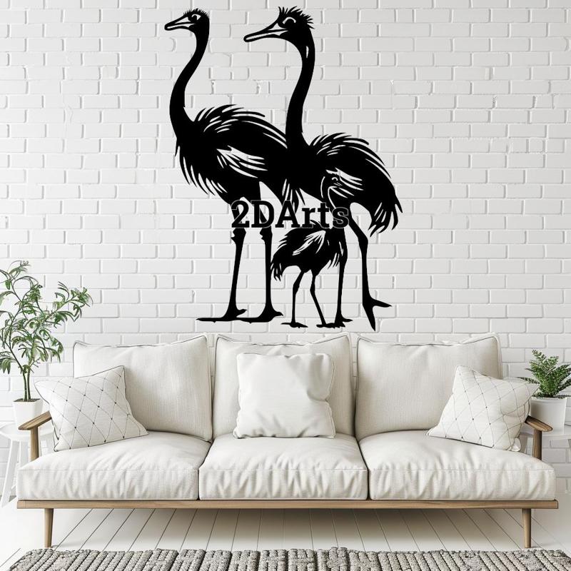 Emu Family 2D Wall Art/Window Art - Digital STL & SVG Filev