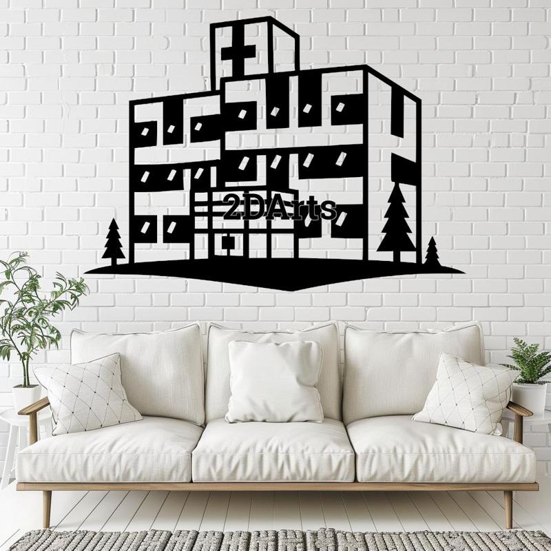 Hospital 2D Wall Art/Window Art - Digital STL & SVG File