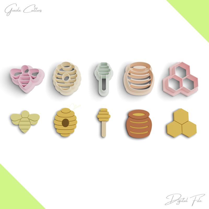 Spring Polymer Clay Cutter Package, 5 Models, 2 Cutter Version, 5 Sizes Included, No: 1091