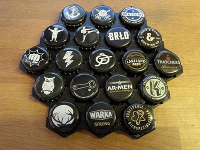 Hexagonal Bottlecap Mount for 19 Caps