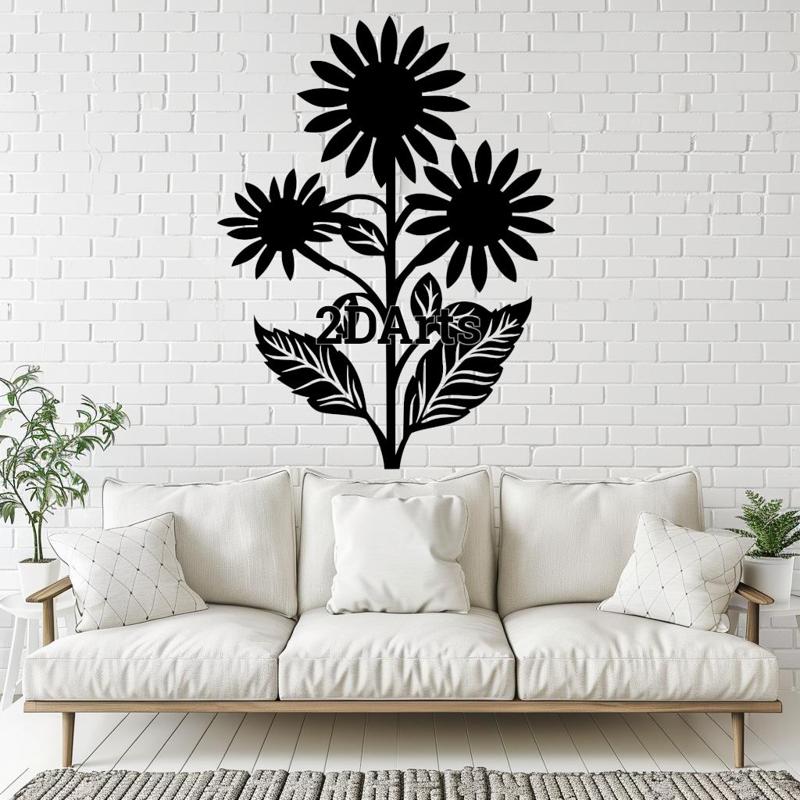 Sunflower 2D Wall Art/Window Art - Digital STL & SVG File for 3D Printing or Laser Cutting
