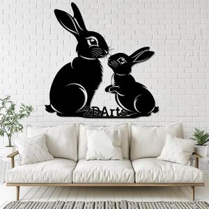 Rabbit Baby and Mother 2D Wall Art/Window Art