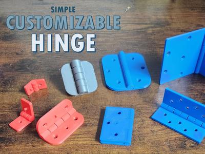 Simple Customizable Hinge (Parametric) V1.1