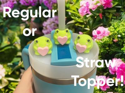 Cute Mini Heart Frog Figure or Straw Topper