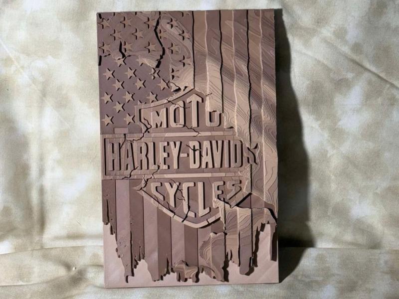 Harley Davidson Torn American Flag 