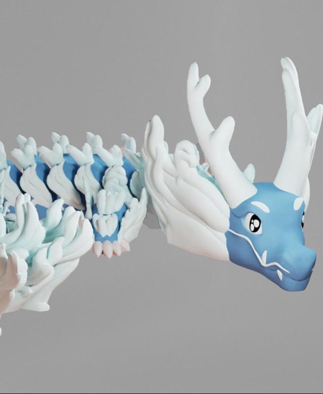 Mistral Winter Wind Dragon – Articulated Dragon Fidget Toy